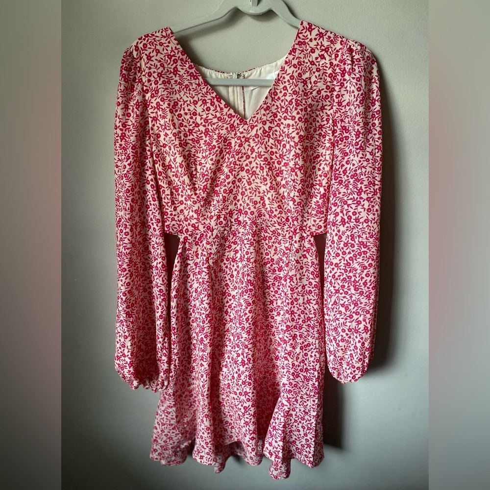 NWT LUSH pink floral dress with cut out sides